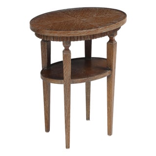 20th Century Mattaliano Cerused Oak Oval Side Table For Sale