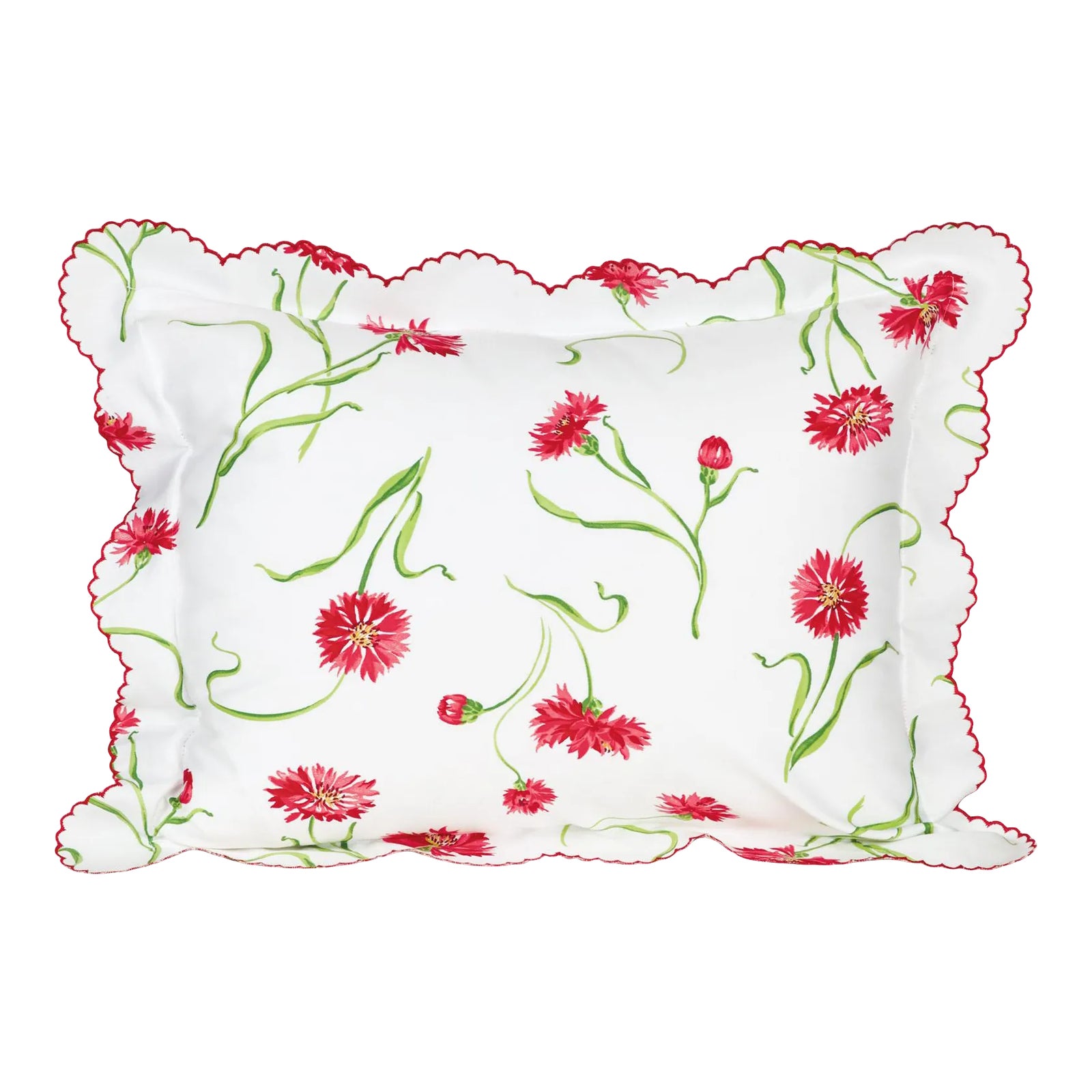 Blossoming Sham in Red in Standard | Chairish