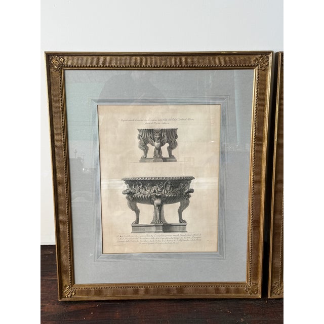 Antique Giovanni Battista Piranesi Italian Pair of Roman Antiquities Engravings For Sale In Providence - Image 6 of 12