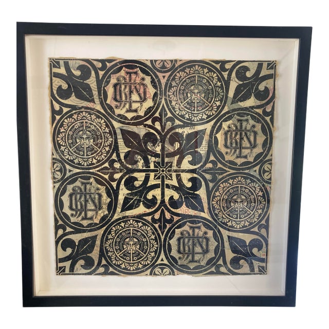 Shepard Fairey Ap Rise Above Peace Patterns Hand Painted Mixed Media Collage Ap 1/1 2006 For Sale