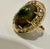 2020s 10Ct Oval Shape Black Australian Opal Cocktail Ring 14 Kt Yellow Gold, Size 6.5 For Sale - Image 5 of 8