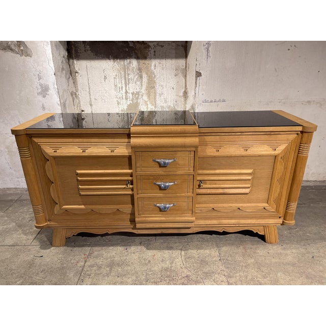 Tan Art Deco Sideboard in the style of Charles Dudouyt, France, 1940s For Sale - Image 8 of 18