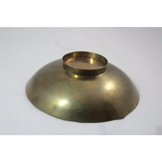 Vintage Indian Enameled Pedestal Brass Bowl