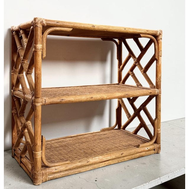 French Riviera Bamboo and Rattan Shelf, Italy, 1960s For Sale - Image 10 of 15