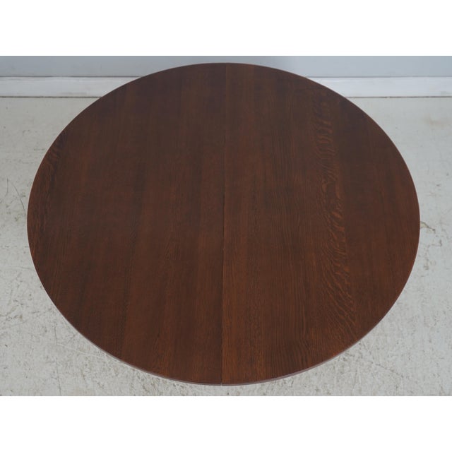 Mission Stickley Round Mission Oak 52 Inch Dining Room Table For Sale - Image 3 of 18