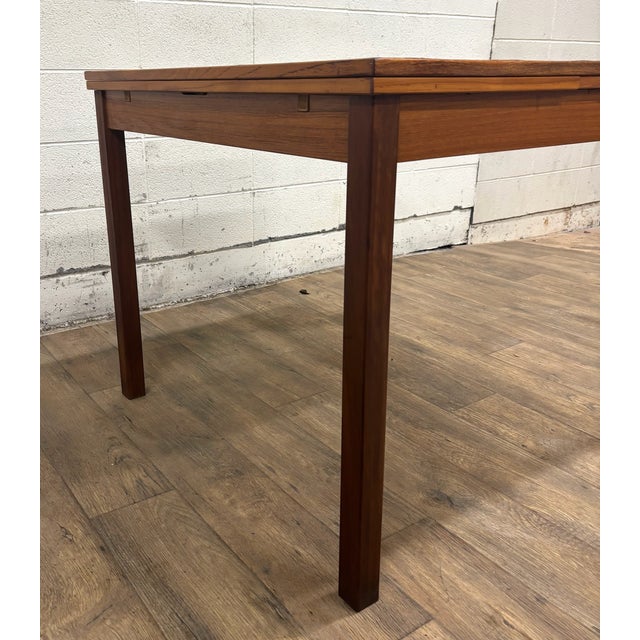 Vintage Mobler Danish MCM Teak Draw Leaf Expandable Extendable Dining Table For Sale - Image 9 of 14