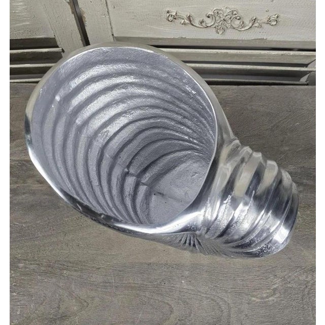 Sculptural Nautilus Shell Polished Aluminium Champagne & Wine Cooler For Sale - Image 6 of 11
