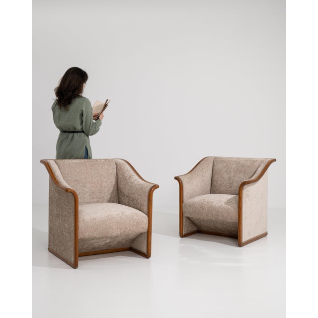 Mid 20th Century Pair Of Art Deco Style Armchairs For Sale - Image 10 of 16