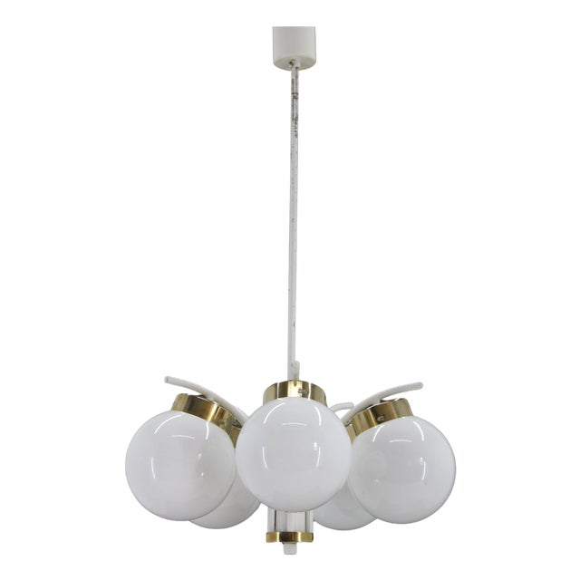 Glass Chandelier attributed to Instala Decin, Czechoslovakia, 1970s For Sale