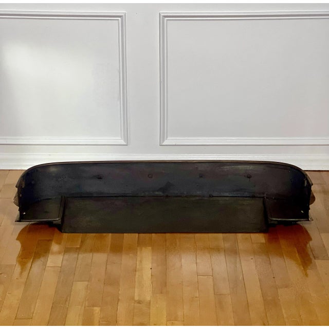 19th Century English Patinated Steel and Brass Fireplace Fender With Paw Feet For Sale - Image 9 of 11