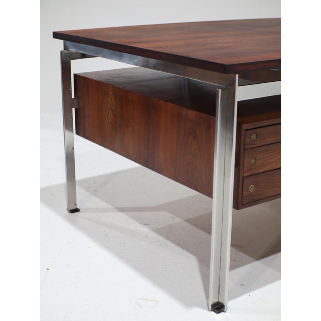 Executive Desk in Kingwood and Steel by Poul Kjaerholm, Denmark, 1950s For Sale - Image 18 of 18