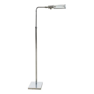 Mid 20th Century Koch & Lowy Omi Chromed Steel Adjustable Pharmacy Floor Lamp For Sale