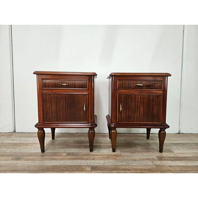 Art Deco Bedside Tables with Mirrored Top, 1950, Set of 2 For Sale - Image 17 of 17