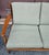 Army Green Two-Piece Mid-Century Teak Sofa With New Sage Green Upholstery For Sale - Image 8 of 11