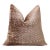 Hand-Knotted Silk Velvet Ikat Diamond Pillow - 16x16 Champagne & Toffee For Sale