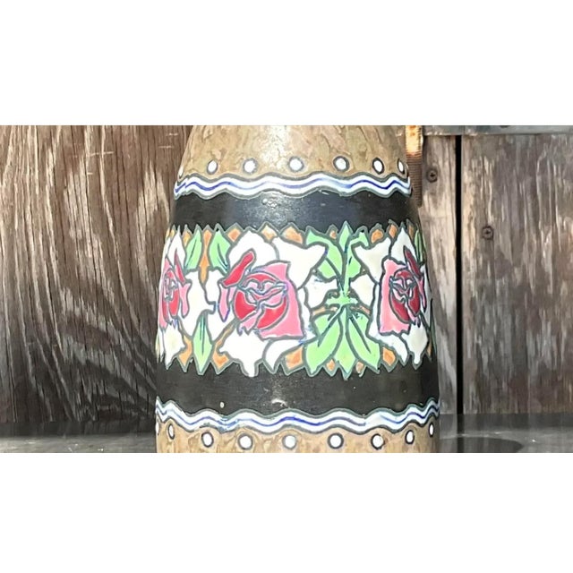 Vintage Charles Catteau for Boch Freres Keramis Hand Painted Vase For Sale - Image 12 of 12