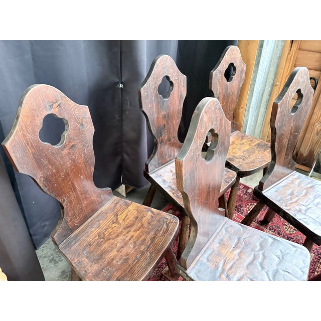 Vintage French Brutalist Mountain Chairs, 1950s, Set of 6 For Sale - Image 6 of 10