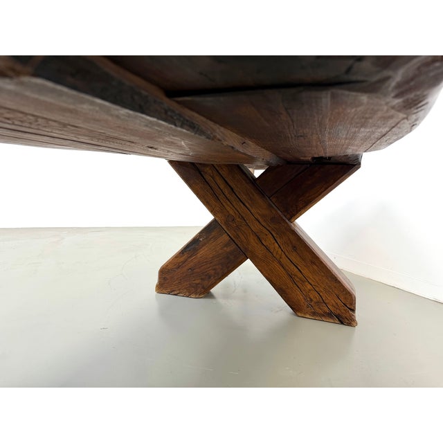 Folk Art Brutalist Table in Oak, 1900s For Sale - Image 17 of 18