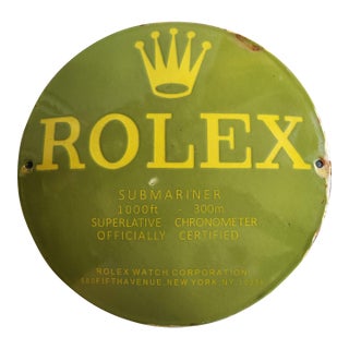 Vintage Enamel Rolex Sign For Sale