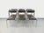 Mid-Century Modern Vintage Italian Stackable Chairs in Chromed Metal and Black Imitation Leather, 1970s, Set of 6 For Sale - Image 3 of 18