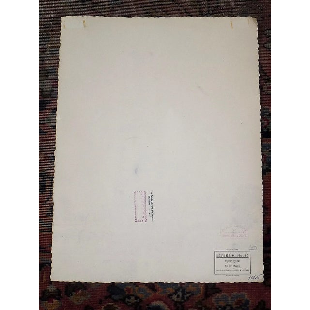 This vintage mid 20th century lithograph (offset) depicts an english landscape in Lincolnshire after the watercolor by the...