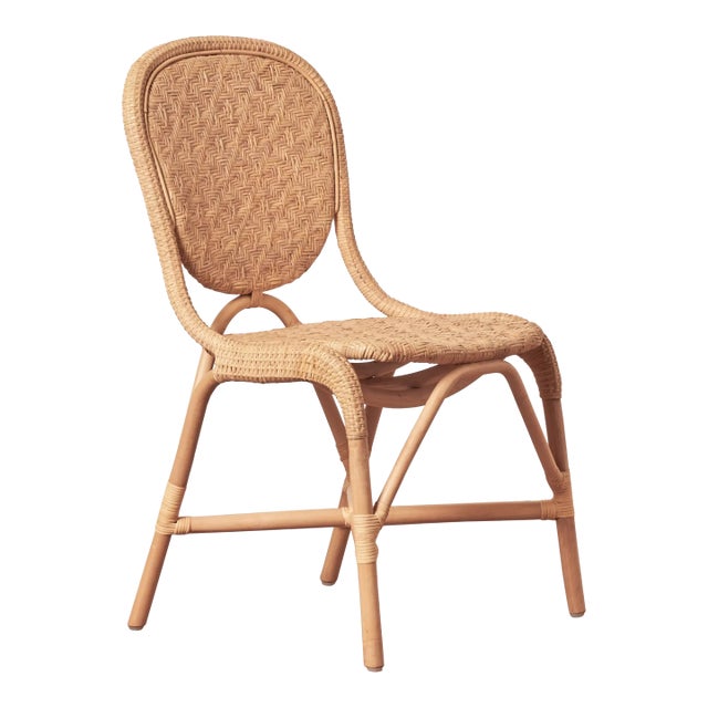 Portofino Rattan Bistro Side Chairs, Natural For Sale