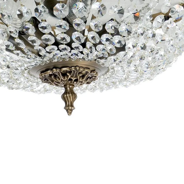 Large Classic Ceiling Plafond Light With Crystals For Sale - Image 9 of 11