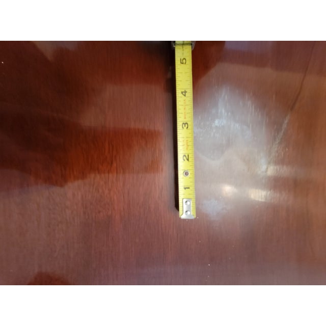 1940s Morganton Furniture Flame Mahogany Double Pedestal Dining Table--Seats 8-10 For Sale - Image 15 of 16