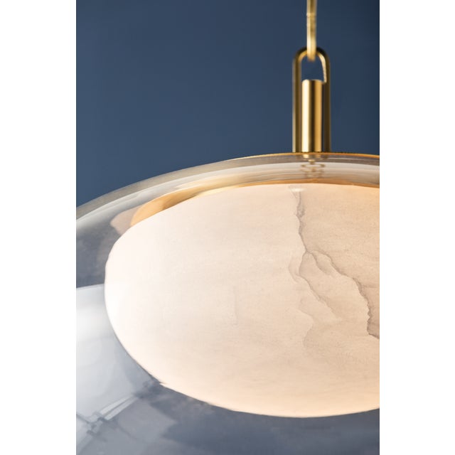 Metal Hudson Valley Lighting Moore 17 in. 1 Light Pendant in Aged Brass Finish For Sale - Image 7 of 11
