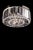 Cut crystal flush mount, 4 inch baguette crystals on outside, patterned crystal on bottom, Cast rim surround on top of...