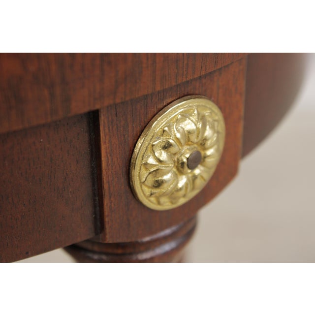 Baker Furniture Company Baker Pair of Mahogany Round Plant Lamp Stands For Sale - Image 4 of 12
