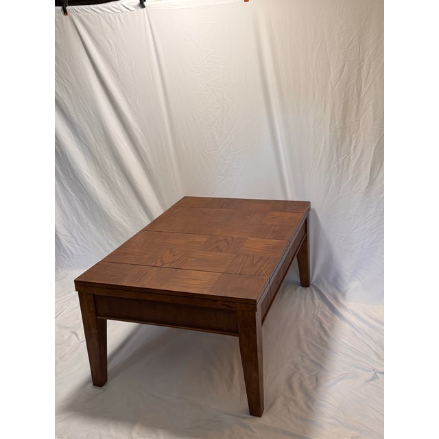Late 20th Century Vintage Backgammon Game Coffee Table With Inlaid Marquetry Top For Sale - Image 5 of 10