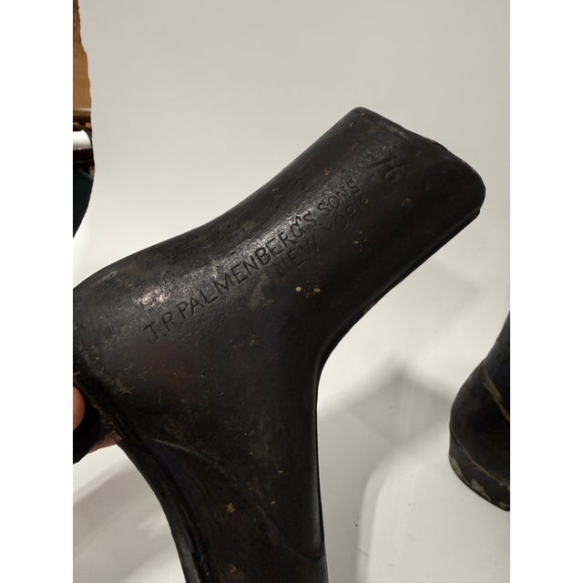 j.r. Palmenbergs & Sons Ny, Near Pr of Cast Iron Mannequin Boot Forms Door Stops For Sale - Image 4 of 9