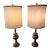 Vintage Brass Torchiere Table Lamps, a Pair For Sale