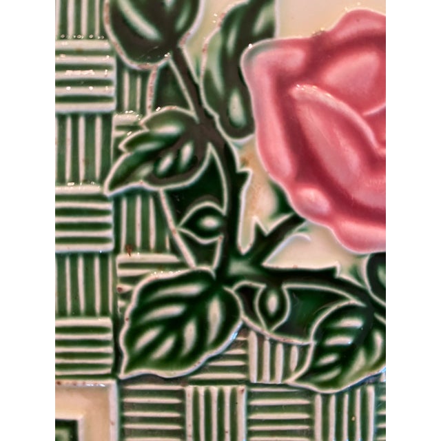 Late 19th Century Late 19th Century Art Nouveau Majolica Style Tiles For Sale - Image 5 of 11