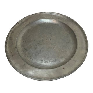 Huge Antique 18th Century Samuel Ellis Centerpiece Pewter Dinner Plate Platter For Sale