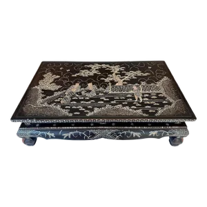 Antique Japanese Lacquer and Inlay Kang Table from Ryukyu Island