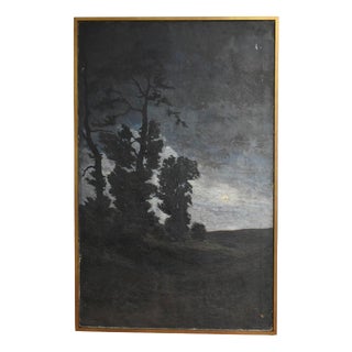 Julien Dejardin, Landscape at Twilight, 19th Century, Oil Painting on Canvas For Sale
