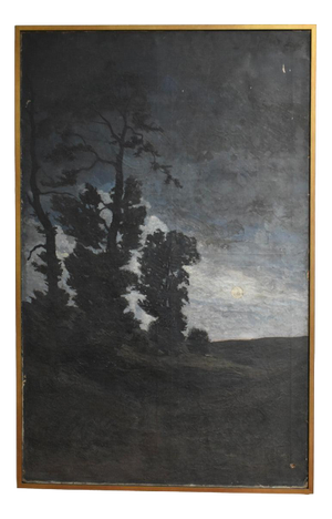 Julien Dejardin, Landscape at Twilight, 19th Century, Oil Painting on Canvas