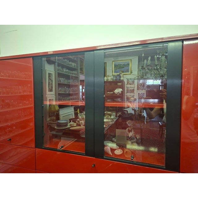 Italian Sideboard in Glossy Chinese Red Lacquer by Cappellini, 1990 For Sale - Image 16 of 18