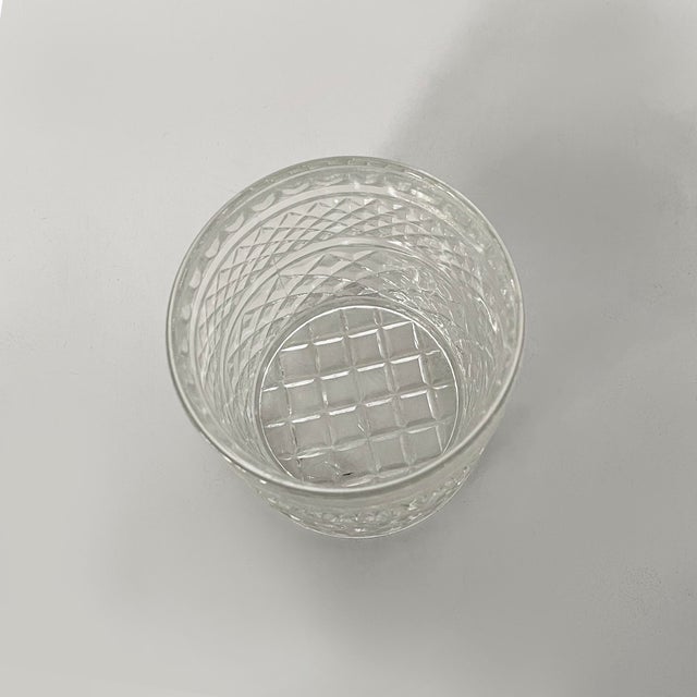 Italian Modern Round Glasses in Crafted Glass, 1970s, Set of 6 For Sale - Image 3 of 9