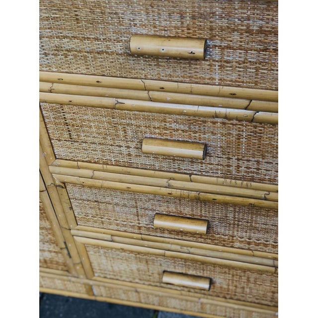 1970s Mid Century Rattan and Bamboo Sideboard, Italy, 1970s For Sale - Image 5 of 7