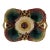 Late 19th Century Double Handled Majolica Hand-Painted Tray With Sunflower and Leaves For Sale