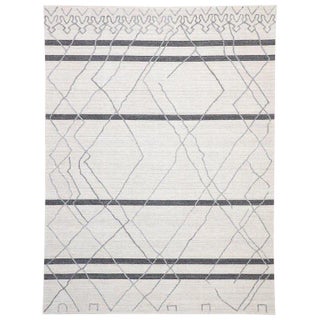 Contemporary Gray Modern Moroccan Style Area Rug - 9′10″ × 11′10″ For Sale