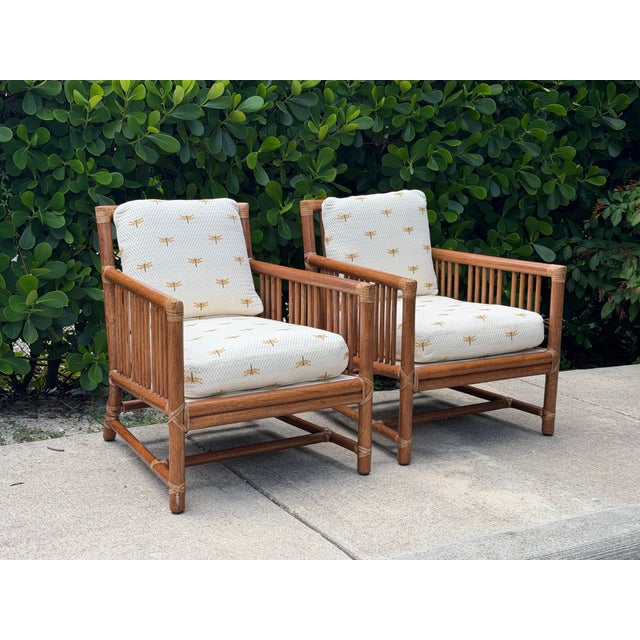 McGuire Vintage McGuire San Francisco Rattan Lounge Chairs, a Pair For Sale - Image 4 of 15