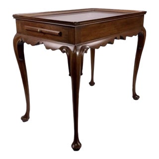 1990s Henkel Harris Model 5416 Queen Anne Mahogany Tea Table For Sale