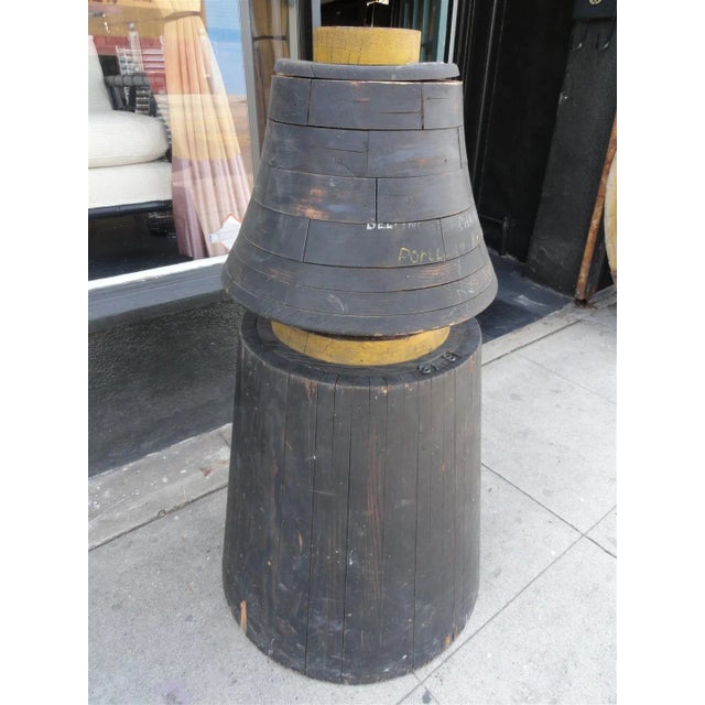 1940s Three-Piece Industrial Wooden Gear Mold – Portland Rock Crusher, Sculptural Statement Object For Sale - Image 5 of 11