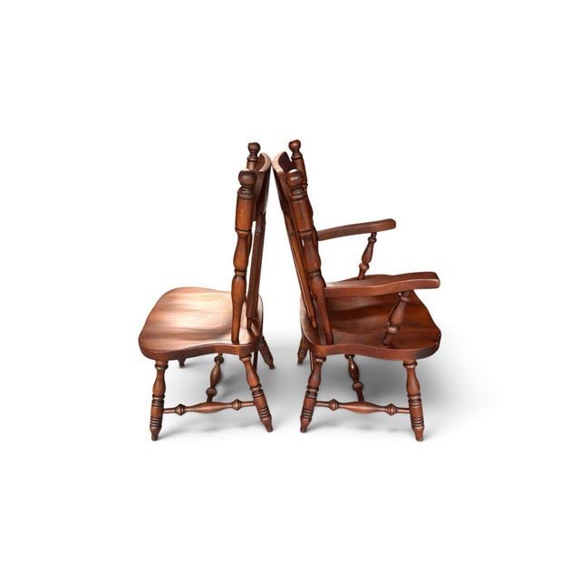 1970s Trestle Table / X Brace Legs With 6 Matching Original Chairs. A True Classic. For Sale - Image 10 of 12