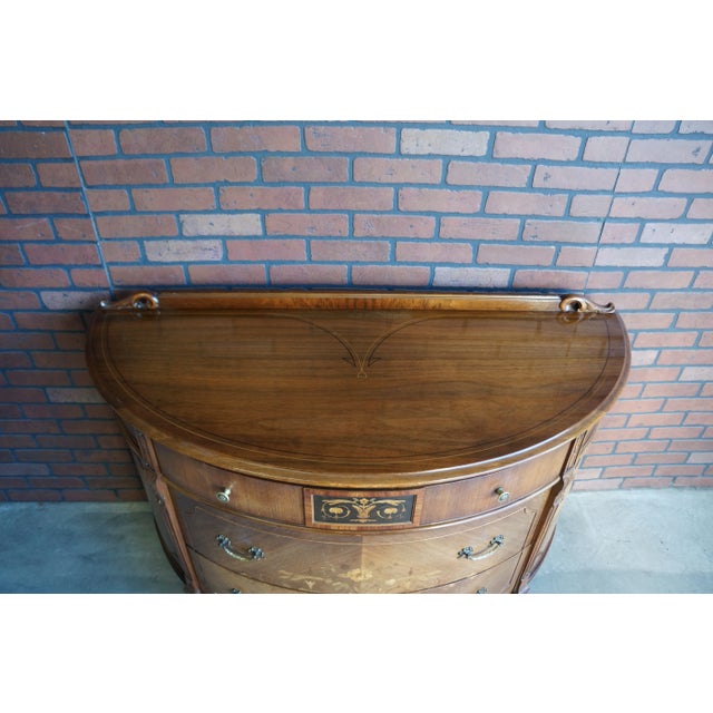 20th Century Widdicomb Demilune Console Cabinet For Sale - Image 9 of 10