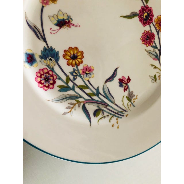 Shabby Chic Vintage Jardin by Andrea " Sedek" Pattern Porcelain Dinner Plates S/6 For Sale - Image 3 of 6